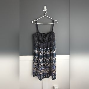 Ted Baker Graphic Silk Spaghetti Strap Dress